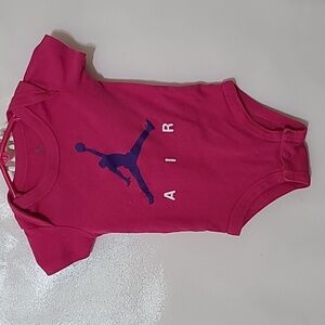 Pink Air Jordan Logo Bodysuit 100% Cott- Size 0-6 Months